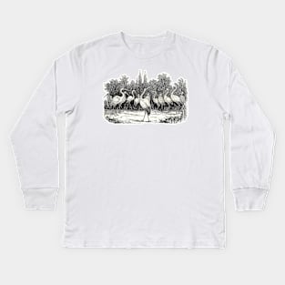 herons in the lake Kids Long Sleeve T-Shirt